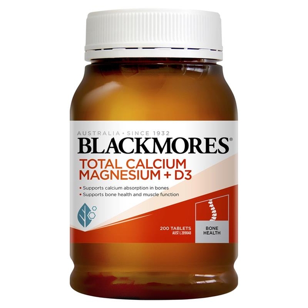 Blackmores Bổ sung canxi Total Calcium & Magnesium + D3 200 viên