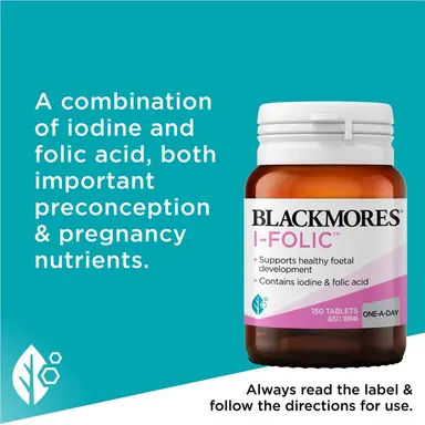 Blackmores Bổ sung i-ốt và axit folic trước và trong khi bầu i-Folic 150 viên - Ảnh 3