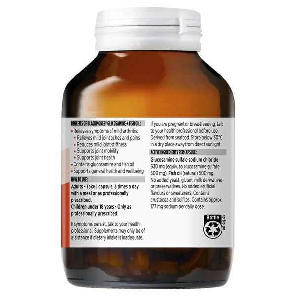 Blackmores Bổ xương khớp kết hợp dầu cá Glucosamin + Fish Oil 90 Viên - Ảnh 2