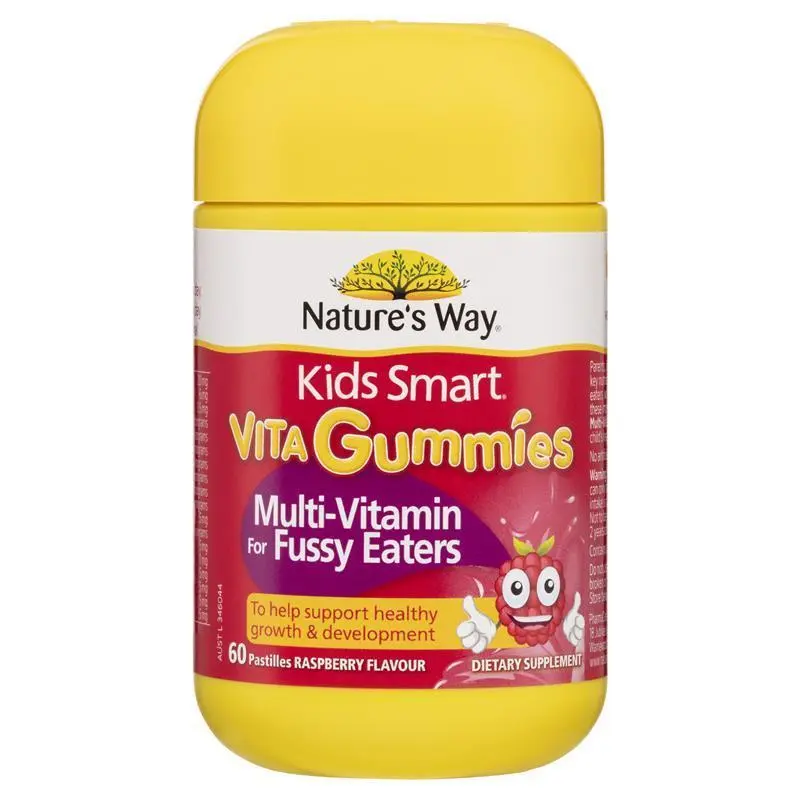 Kẹo gum mềm vitamin cho bé từ 2 tuổi biếng ăn Nature's Way-Kids Smart Vita Gummies Multivitamin for Fussy Eaters 60 Pastilles