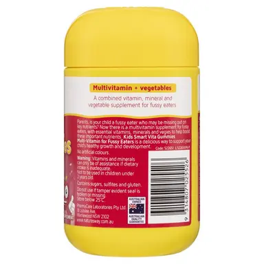 Kẹo gum mềm vitamin cho bé từ 2 tuổi biếng ăn Nature's Way-Kids Smart Vita Gummies Multivitamin for Fussy Eaters 60 Pastilles - Ảnh 2