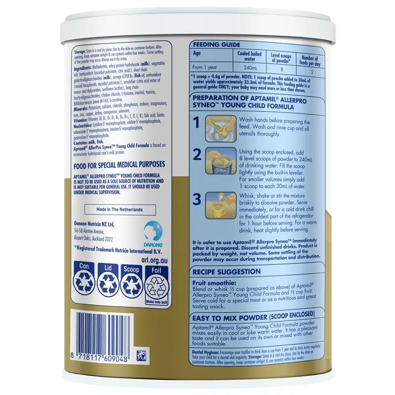 Sữa Aptamil AllerPro Syneo 3 dành cho trẻ từ 1 tuổi - 900g (thùng 6 lon) - Ảnh 2
