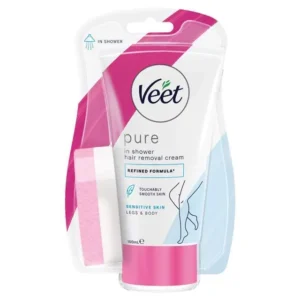 Bộ kem tẩy lông kèm bọt biển Veet In Shower Hair Removal Cream Sensitive 150ml