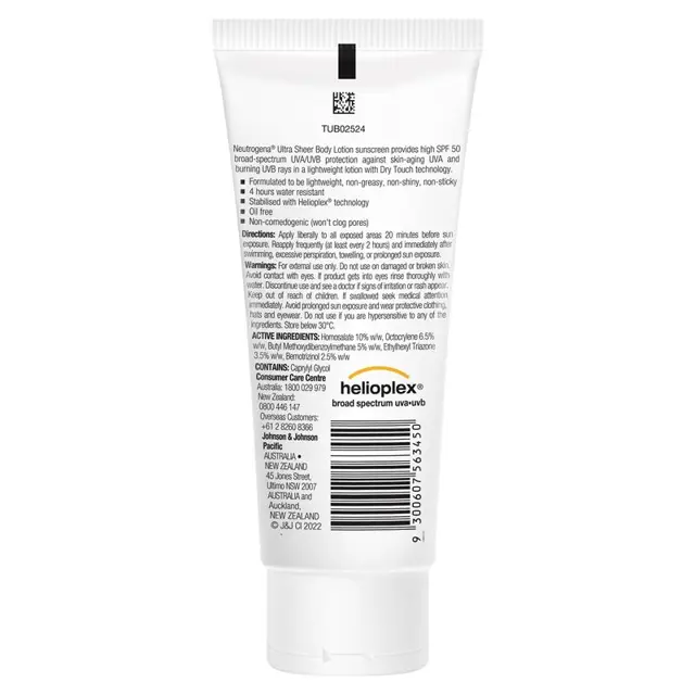 Kem chống nắng Neutrogena Ultra Sheer Body Lotion Sunscreen SPF 50 85ml - Ảnh 2