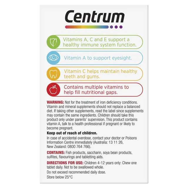 Centrum Viên nhai bổ sung vitamin tổng hợp cho bé Centrum Kids 60 viên - Ảnh 3